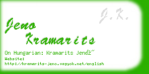 jeno kramarits business card